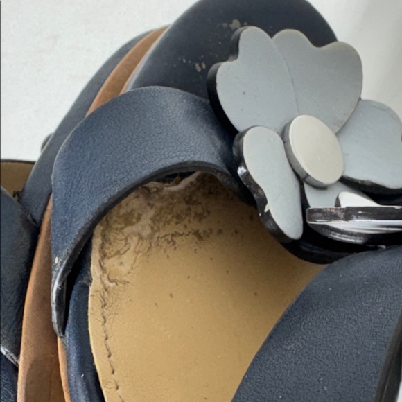 Michael Kors Blue Flower Petal stacked heel sandal Size 7 - Picture 8 of 10